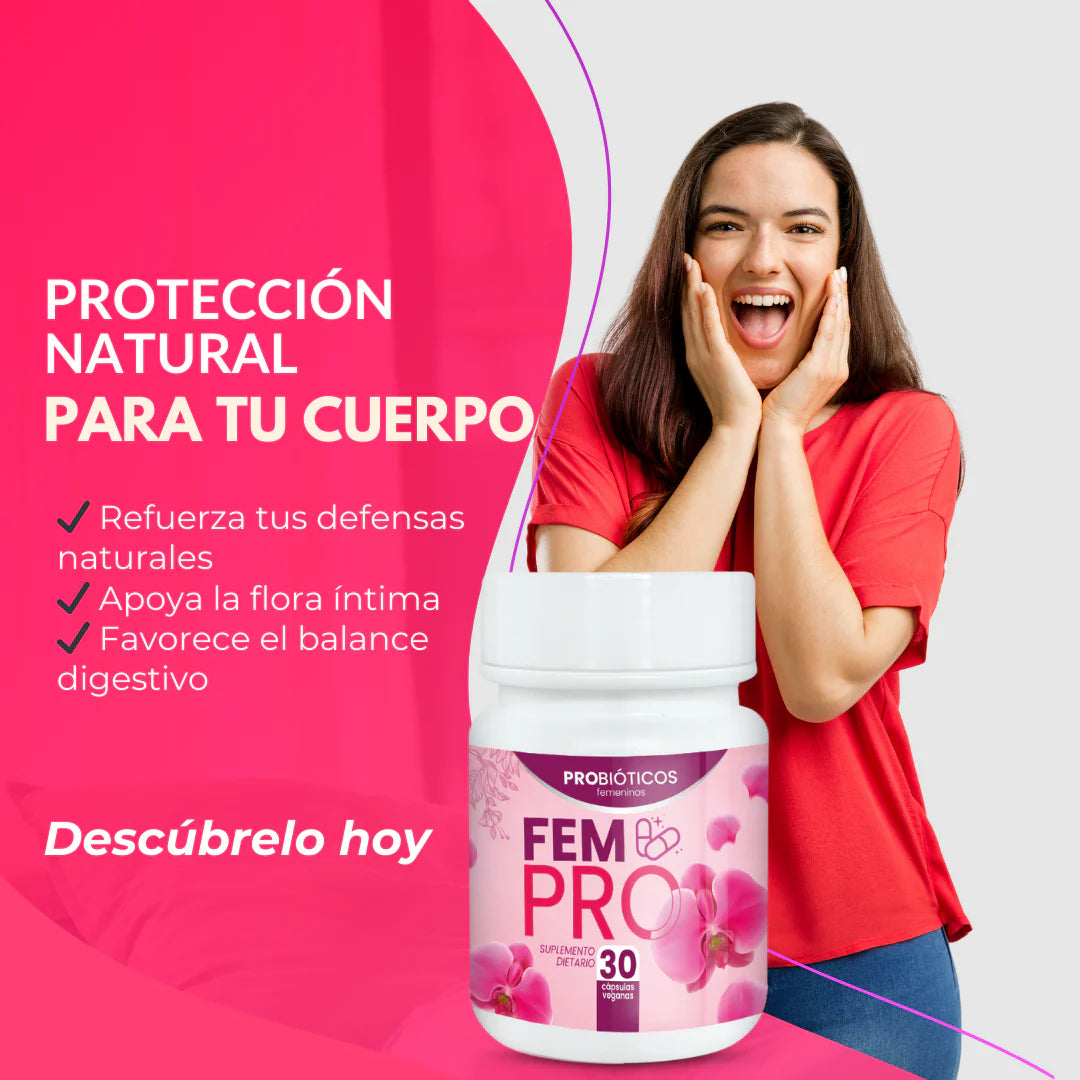 🌺 Probióticos femeninos FemPro – Tu defensa natural contra mal olor e incomodidad íntima