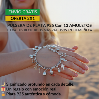 Pulsera de Plata 925 con dijes simbólicos — más que joya, una historia en tu muñeca