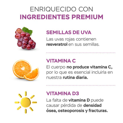 Colágeno hidrolizado con resveratrol y biotina