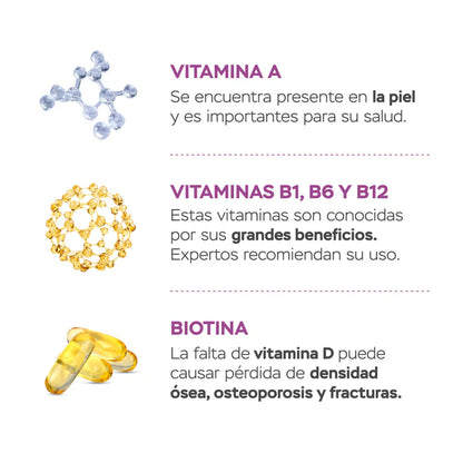 Colágeno hidrolizado con resveratrol y biotina