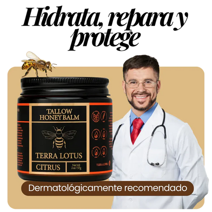 Terra lotus® - Bálsamo de sebo de res con miel cruda