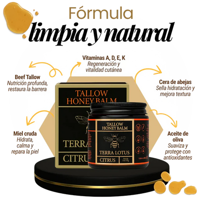 Terra lotus® - Bálsamo de sebo de res con miel cruda