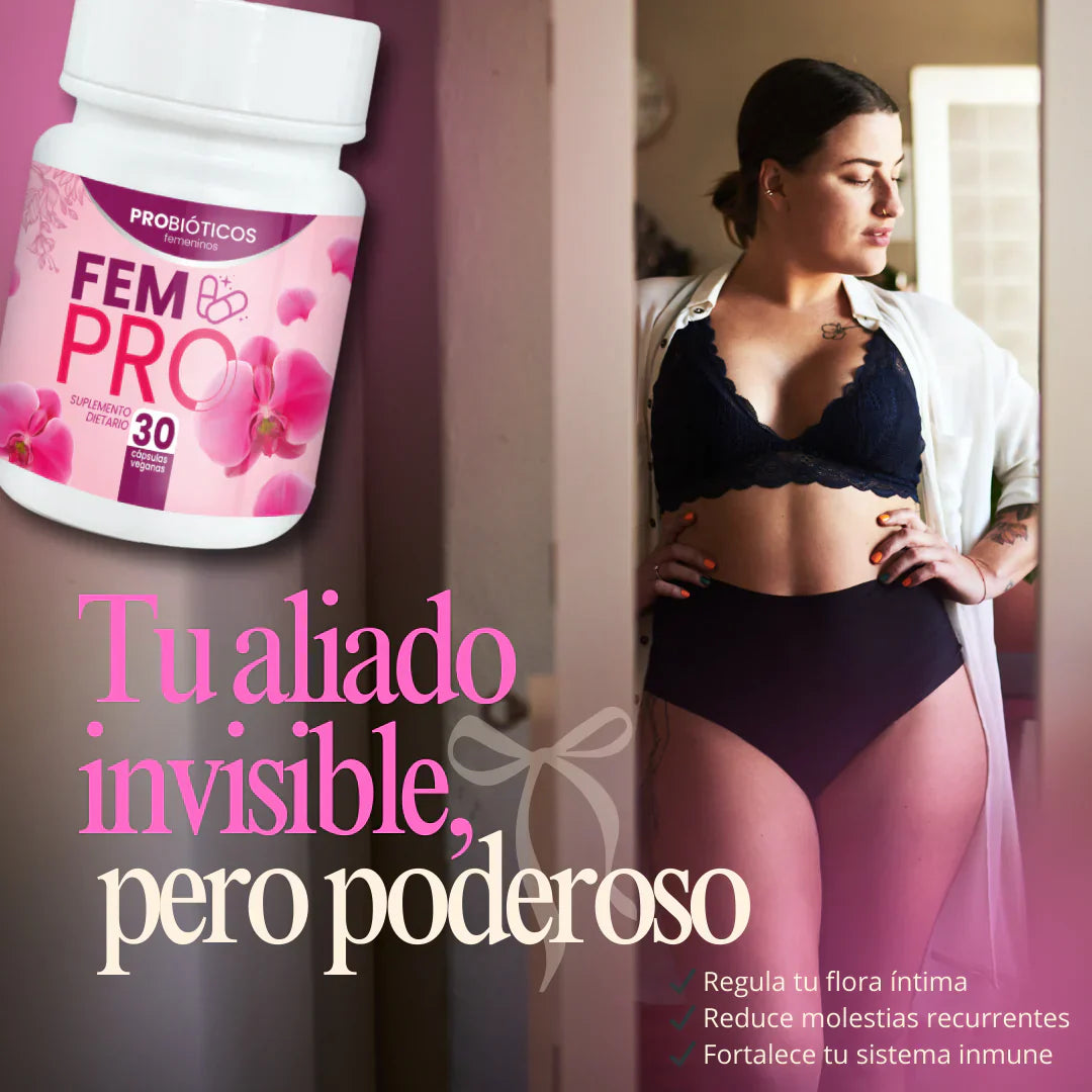 🌺 Probióticos femeninos FemPro – Tu defensa natural contra mal olor e incomodidad íntima