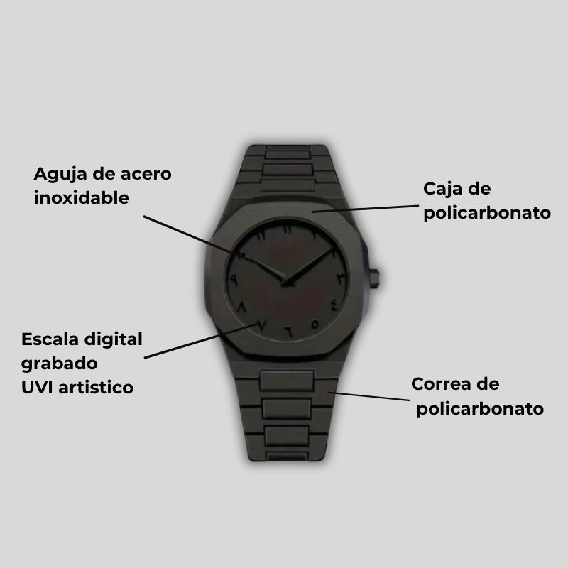 NOIR ARABIX™ –  Materiales de policarbonato, precisión árabe y diseño indestructible.